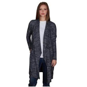 Velvet by Graham & Spencer Dejavu Heathered Gray Open Cardigan Oversized XS NWT